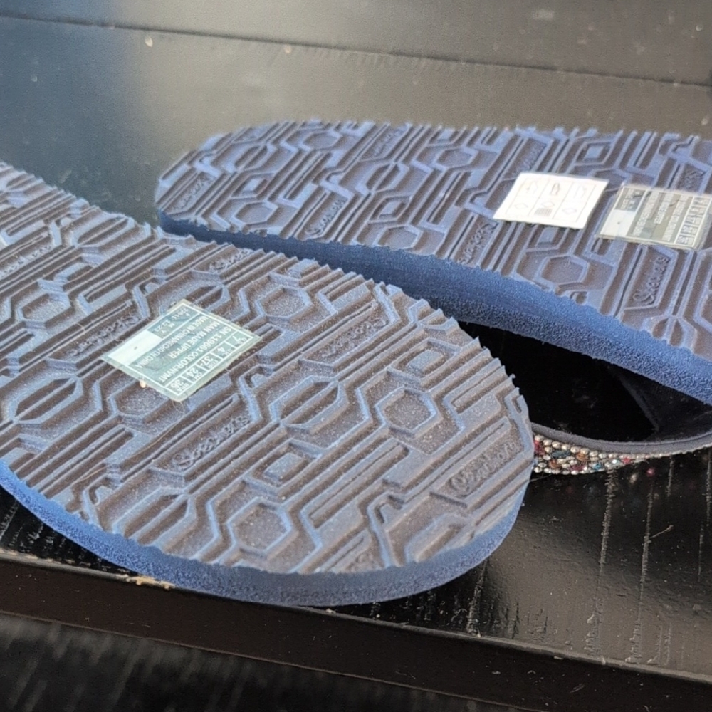 Skechers Navy Beaded Sandals - Picture 3 of 4